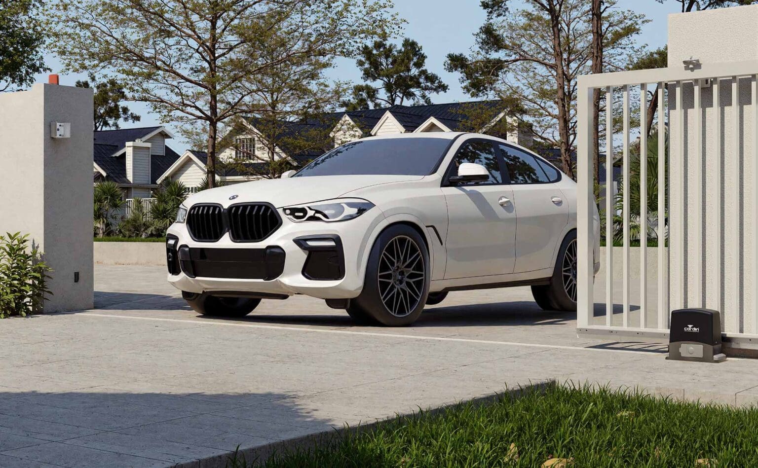 SLX624 residential sliding gate automation render